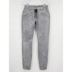 Sachin & Babi Valiant Leggings in Blue Gray Lamb Leather Suede Pants Size 2 NWT